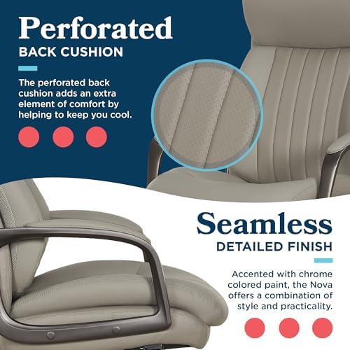 La-Z-Boy High-Back Ergonomic Office Chair, AIR Lumbar Support Leather Chair - Image 5