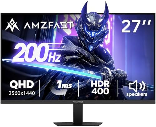 Amzfast 27 Inch Gaming Monitor 200Hz WQHD (2560 x 1440) Fast IPS,AMZG27F5Q by Amzfast