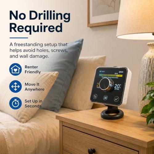 SplashNColor Thermostat Stand Compatible with Hive – Freestanding Desktop Holder | No-Drill Display Dock | Easy Access Temperature Control for Smart Home Setup - Image 4