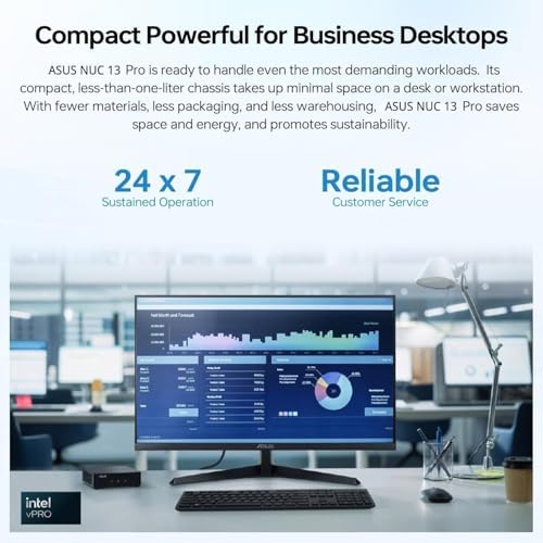 ASUS NUC 13 Pro Mini Desktop Computer, New Tall Version AI PC for Business&Home, Latest 13th Gen Intel Core i5-13420H, 12GB RAM, 256GB PCIe SSD, 2X HDMI + 2X Thunderbolt, Wi-Fi 6E, RJ-45, Windows 11 - Image 7