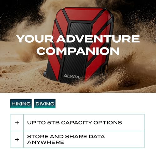ADATA HD710 Pro External Hard Drive, Red, 2TB - Image 5