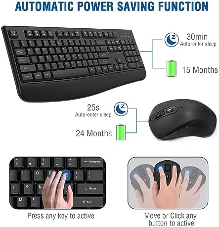 EDJO Wireless Keyboard and Mouse Combo, USB Plug & Play (2 Pack) - Image 2