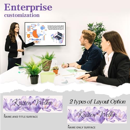 Custom Office Name Plate for Desk - Desk Name Plate Personalized Gifts for Coworkers, Boss, Employees, Teacher, Nurse - Office Desk Decor for Women Men - Employee Appreciation Gifts (Purple Lotus) - Image 5