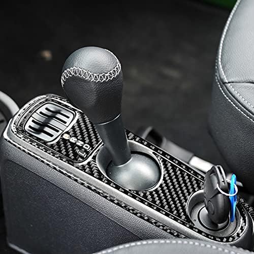 Real Black Carbon Fiber Car Center Console Shift Transmission Control Panel Trim Sticker Set Compatible with Benz Smart Fortwo 2011 2012 2013 2014 2015 Auto Interior Accessories 4pcs-Type B - Image 3