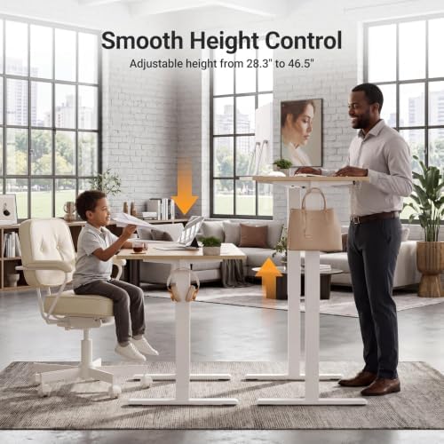 Claiks Electric Standing Desk 32x19 Inch Adjustable Desk, Nature - Image 4