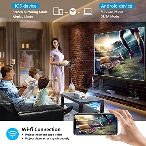 Native 1080P Projector with WiFi 6 and Two-Way Bluetooth, Full HD Video Projector for Outdoor Movies, 300" Display Projector 4k Home Theater, Compatible with iOS/Android/PC/XBox/PS4/TV Stick/HDMI/USB - Image 4