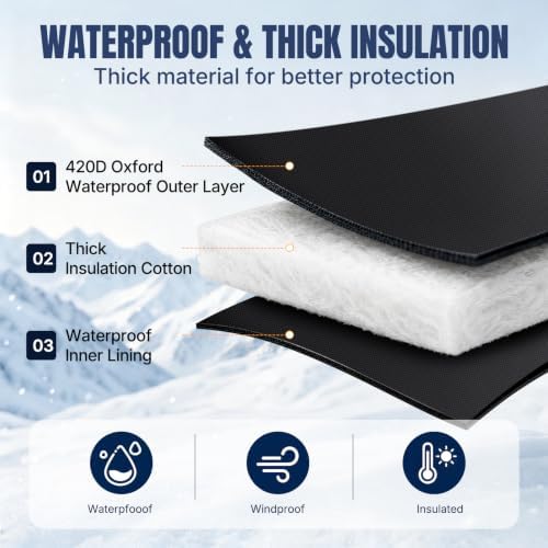 Outdoor Faucet Covers for Winter Freeze Protection, 2 Pack Thickened 8.66" H x 7.09" W Waterproof Hose Bib Covers with Reflective Strips, Reusable Insulated Spigot Socks - Image 5