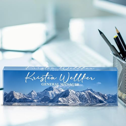 Personalized Desk Name Plate - Custom Acrylic Office Name Plate for Desks - Customize Desk Decor Gift - Image 2