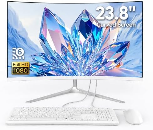 23.8inch Curved All-in-One PC, Adjustable Tilt Screen, Ultra-Slim by MECHAZER