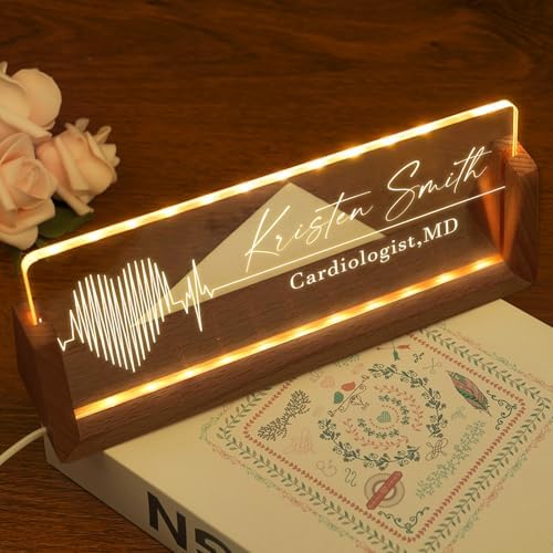 Custom Light Up Name Plate for Desk, Desk Name Plate Personalized with Logo, Employee Appreciation Gift, Personalized Office Gifts for Boss Coworkers Teacher, Office Decor for Women Men (Doctor/Nurse) - Image 6
