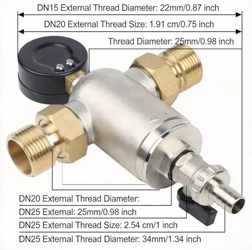 Hvac Systems Magnetic Water Filter for Wall Hung Boiler Underfloor Heating Dn15/dn20/dn25 Threaded Sludge Separator with Stainless Steel Mesh Rust Scale for Remover(DN25) - Image 2