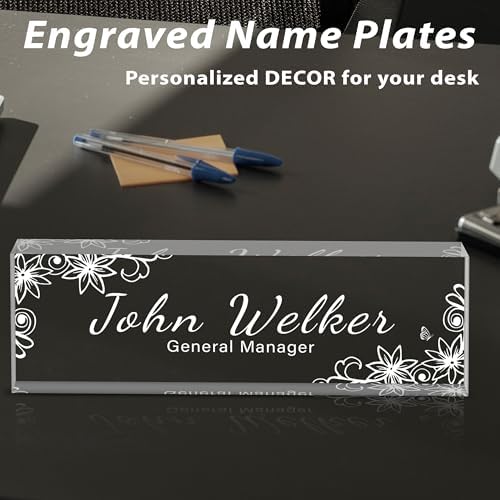Custom Engraved Acrylic Name Plates for Desks, Desk Name Plate Personalized, Customize Office Name Plates for desks, Personalized Desk Decor for Office Gift - Image 2