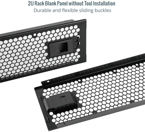 Tecmojo 2 Pack 2U Rack Perforated Blank Panel, Cold Rolled Steel Rack Panel, Rack Mount Plate for 19 in Server Rack Enclosure or Network Cabinet, Snap-in Type Mounting, Black - Image 6