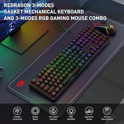 Redragon S163 Combo, K689 PRO Gasket Gaming Keyboard + M693 8000 DPI Mouse - Image 2