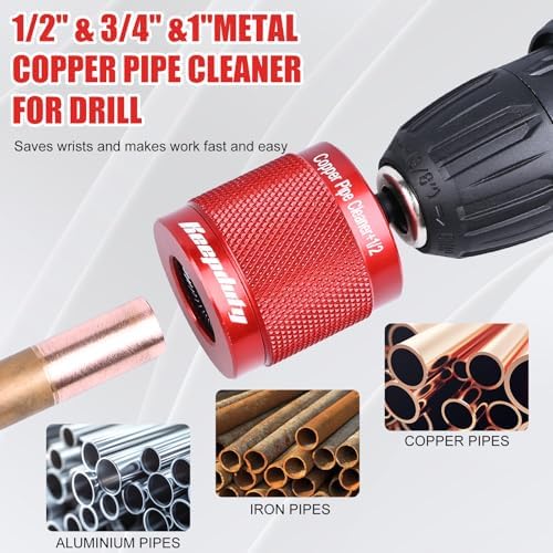 1/2" & 3/4" & 1" Copper Pipe Cleaner for Drill-Quick Rust Removal - Image 7