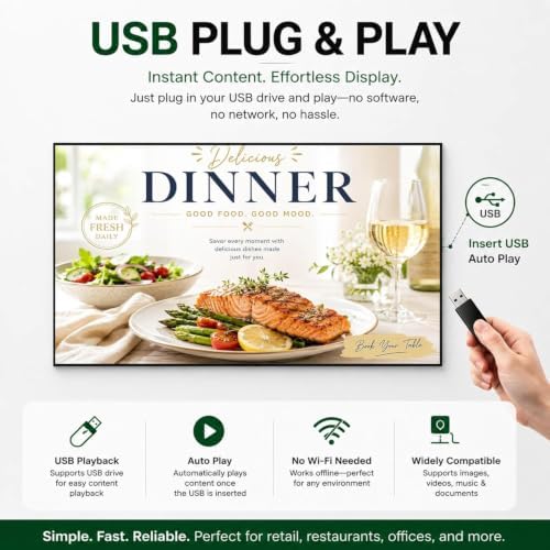 43 inch 4K Digital Signage Display, 2000nits High Brightness, LCD Monitor Slim Fit Frameless Advertising Display, Wall Mount Digital Display, CMS Remote Publishing, 7/24 Timer Switch, Built-in Speaker - Image 7