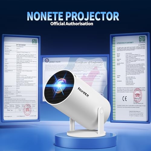 [Built-in Apps & 2026 Upgraded] Mini Projector with WiFi 6 and Bluetooth 5.2 Support 4K 1080P Auto Keystone 270° Rotatable Projector Portable Compatibile with HDMI/TV Stick/Memory Stick/Laptop, Black - Image 2