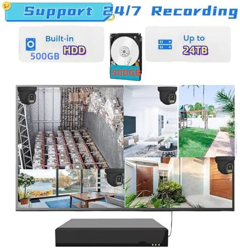 PoE Security Camera System Surveillance NVR Kits, 4pcs Cameras with Person/Pet/Vehicle Detection for 24-7 Recording（500GB HDD Inside） - Image 6
