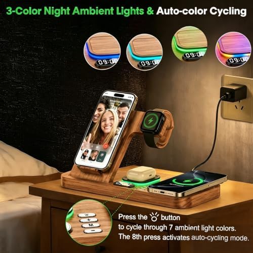 Dual Phone Foldable Wireless Charging Station for Apple, Couple&Family Use - Image 4