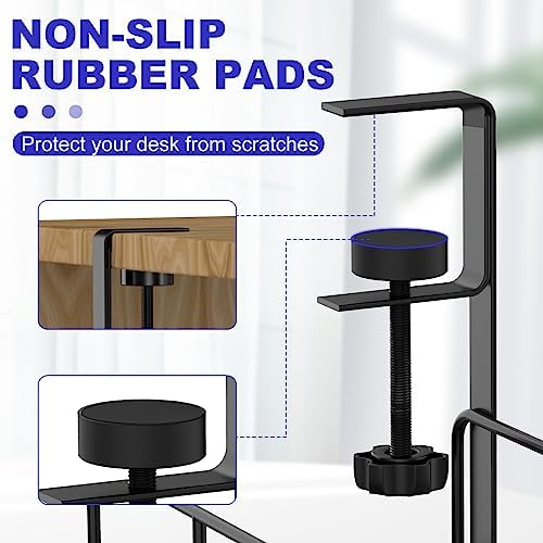 Under Desk Cable Management Tray No Drill Steel Rack Black - Image 6