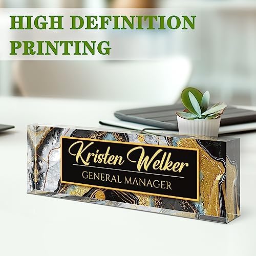 Custom Name Plate for Desk, Desk Name Plate Personalized, Office Decor for Women Men, Acrylic Desktop Accessories, Office Appreciation Gifts for Boss Social Workers Teacher Nurse Employee (Black Coast) - Image 3