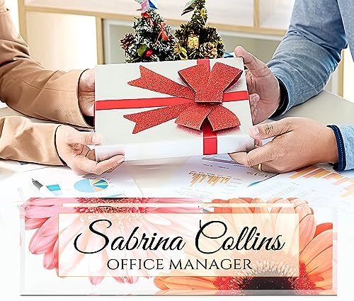 Name Plate for Desk, Desk Name Plate Personalized, Office Decor for Women Men, Acrylic Desktop Accessories, Office Appreciation Gifts for Boss Social Workers Nurse Teacher Employee (Sunflowers A) - Image 6