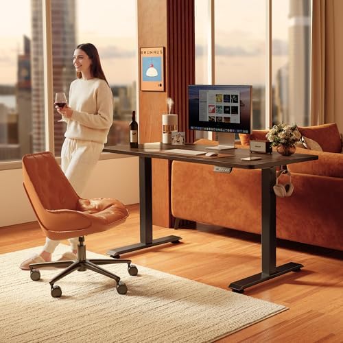 FEZIBO Standing Desk 48 × 24 Inch Electric Height Adjustable, Black Walnut - Image 2
