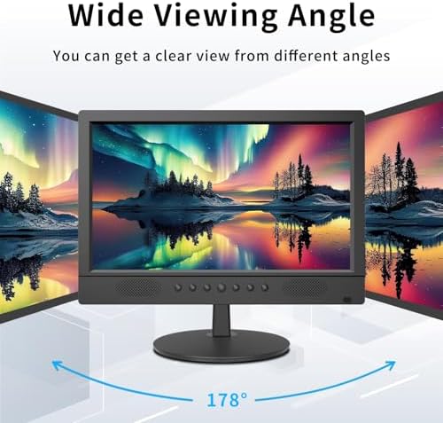 Jexiop 16inch Security Monitor,Wall-Mounted Monitors Supports USB/Full Format Video Playback,CCTV Monitors with AV/HDMI Input/VGA/BNC,Built-in Speaker,Remote Control - Image 3