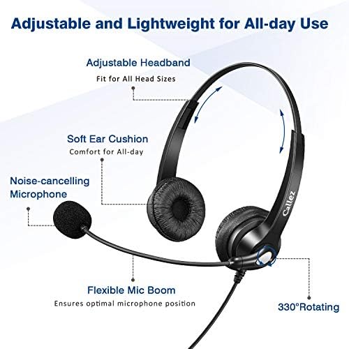Callez USB Headset with Microphone Noise Cancelling & Audio Controls for PC - Image 3