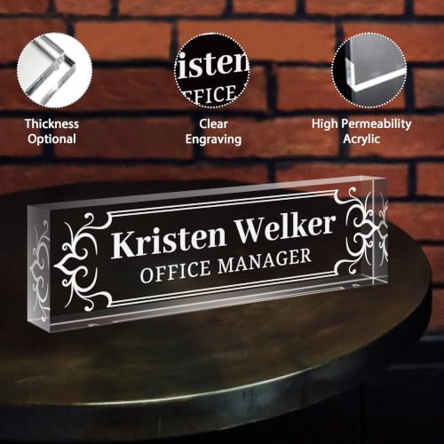 Custom Engraved Name Plate for Desk, Acrylic Desk Name Plate Personalized - Image 3
