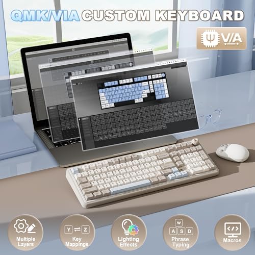 YUNZII B98 PRO 96% Wireless Mechanical Keyboard (Beige, Milk Switch) - Image 4