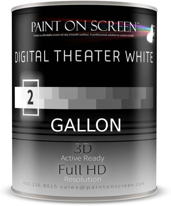 Projector Screen Paint | Single-Coat Short Throw Projector Screen Paint For Picture Perfect 1080 HD and 4K UHD Clarity | Ideal For At-Home Indoor Use | Digital Theater White, 1 Gallon by Paint+on+Screen