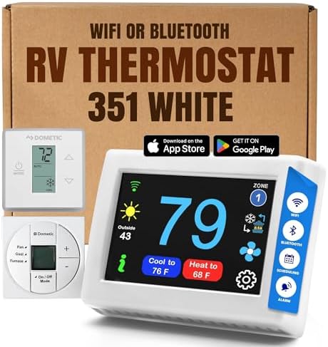 MICRO-AIR EasyTouch Digital RV Thermostat Replacement, 351 White by MicroAir
