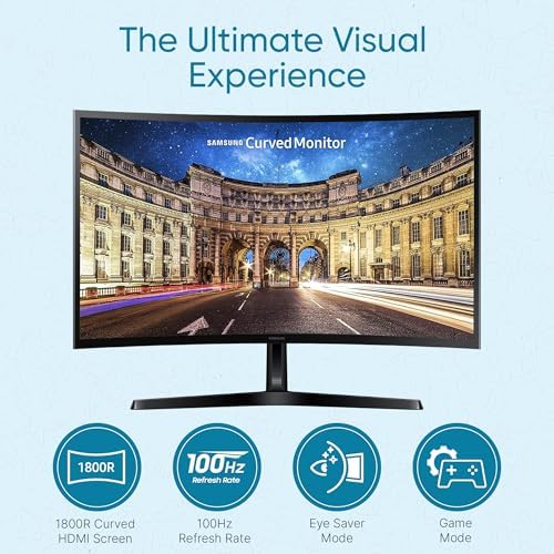 Samsung S36GD 27" Curved Monitor – LCD FHD, 16:9, 1920x1080, HDMI, VGA, VESA, Eye Saver & Flicker-Free Tech – Boomph's Comprehensive Ultimate Performance Cloth Solution for Your Workspace - Image 2