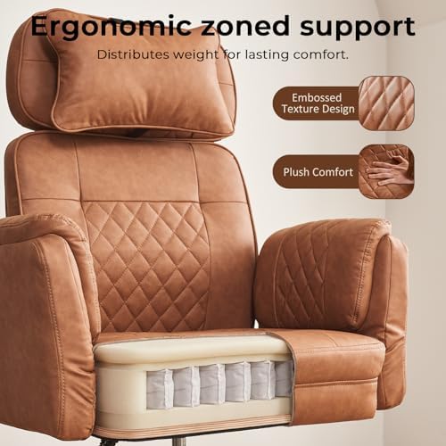 Big and Tall Ergonomic Office Chair, Criss Cross Desk Chair with Pivot Arms - Image 5