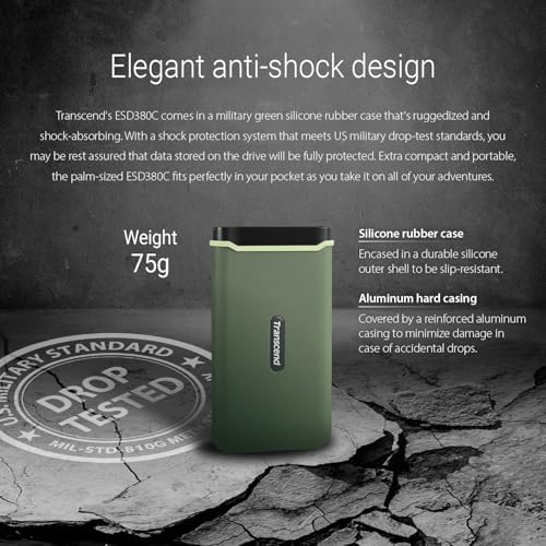 Transcend 4TB ESD380C Portable SSD Up to 2000MB/s Shock-Resistant, Type C - Image 5