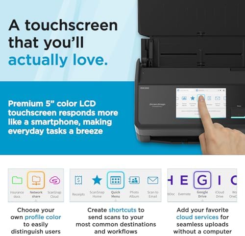 ScanSnap iX2500 Receipt Edition Wireless or USB High-Speed Scanner, Black - Image 5