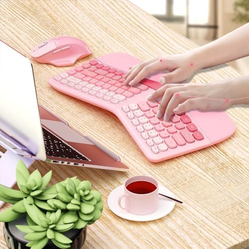 Ergonomic Wireless Keyboard Mouse, Gaming Typewriter Set with Wrist Rest - Image 6