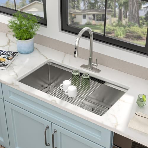 33"x19" Undermount Kitchen Sink Ledge Workstation - Image 3