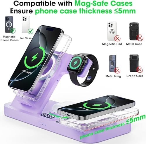 Dual Phone Foldable Wireless Charging Station for Apple, Couple&Family Use - Image 6