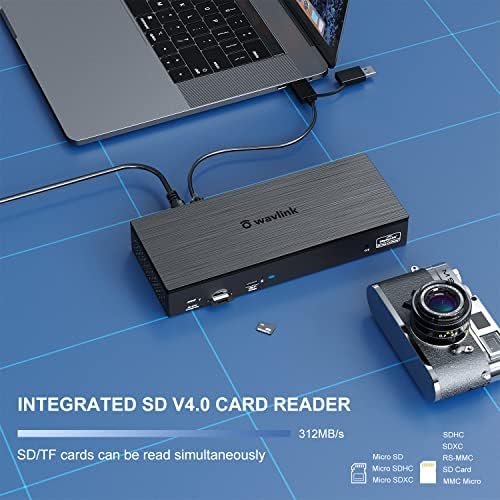 WAVLINK DisplayLink Laptop Docking Station Quad Monitor 4K@60Hz for MacBook - Image 6