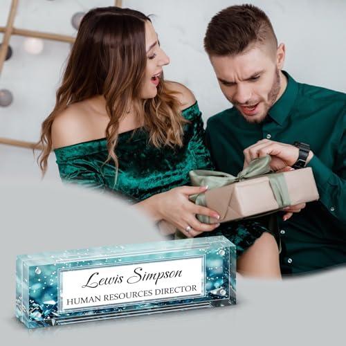Desk Name Plate Personalized, Desk Double sided pattern Name Plate Personalized Office Desk Decor for Women and Men , Teacher Nurse Boss Employee Appreciation Gifts (Green diamonds, fixed pattern) - Image 4