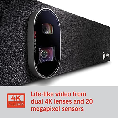 Poly - Studio X70 Video Bar for Large Conference Rooms Poly (Plantronics + Polycom) - Premium 4K Audio & Video Conferencing Solution - Camera, Speakers, & Microphones - Works w/Teams, Zoom (Certified) - Image 4