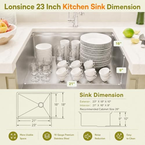 23" X 18" Undermount Kitchen Sink Offset Drain with Workstation - Image 5