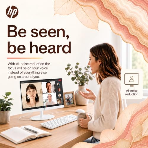 HP 22" All-in-One Desktop Computer, 8GB DDR5 RAM, 128GB UFS Storage,13th Gen Intel Quad-Core CPU, FHD VA Display, WiFi 6, Bluetooth 5.3, RJ45, USB-C (10Gbps), UHD Graphics, 720p Cam, Cashmere White - Image 5