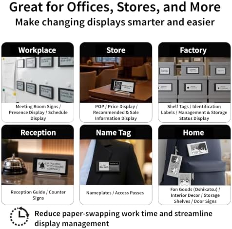 [Santek] EZ Sign NFC E-Paper Display – Battery-Free, 0.13" Ultra-Thin Rewritable 2-Color Display, Unique ID & Name Tag, No Pairing, PC/Android/iOS Compatible IP65 (Black, 2.9" 6pcs, No Stand/Clip) - Image 3