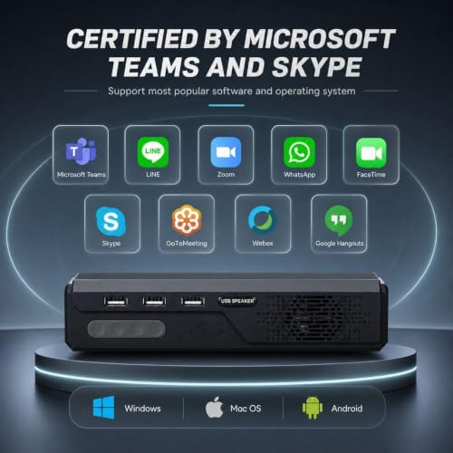 Conference Speakerphone for PC & Laptop, USB Wired Speaker with Microphone, 360° Voice Pickup, Plug and Play, Computer Speaker for Zoom, Teams, Skype (7) - Image 4