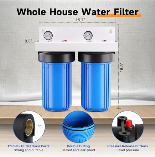 PUREPLUS 2-Stage Whole House Water Filter, Grooved Sediment & KDF Carbon - Image 2