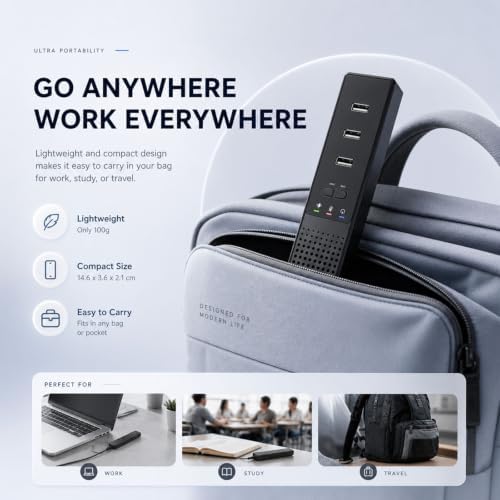 3 in 1 USB Wired Speaker with Microphone,Conference Speakerphone for PC & Laptop,360° Voice Pickup, Plug and Play, Computer Speaker for Zoom, Teams, Skype, Home Office & Online Meetings - Image 7