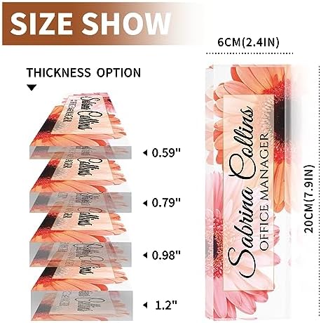 Name Plate for Desk, Desk Name Plate Personalized, Office Decor for Women Men, Acrylic Desktop Accessories, Office Appreciation Gifts for Boss Social Workers Nurse Teacher Employee (Sunflowers A) - Image 7